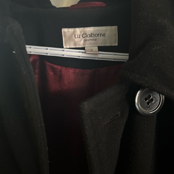 Liz Claiborne Black Double-Breasted Peacoat - Picture 3 of 4